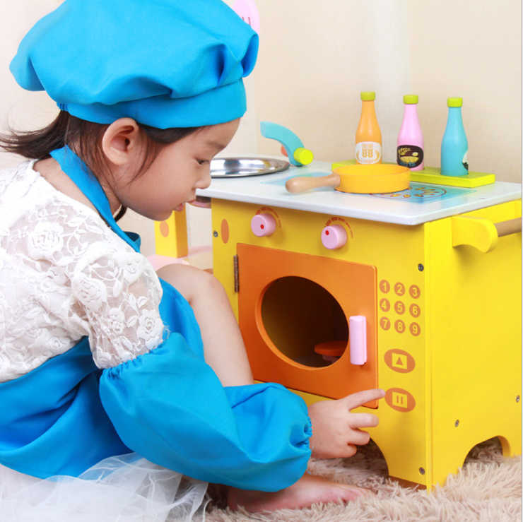 Fidtoy Giraffe Wooden Kitchen Set for Kids Pretend Play