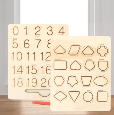 Fidtoy Tablero de Madera de Números y Formas