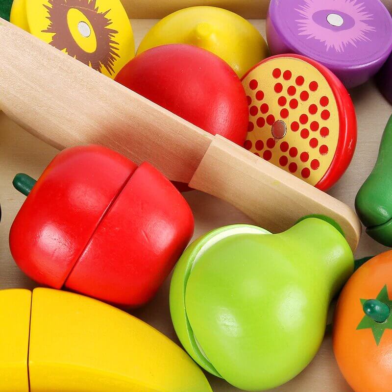 Fidtoy Wooden Food Set Pretend Play Kitchen Toy 18M+