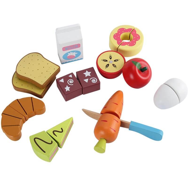 Fidtoy Wooden Food Set Pretend Play Kitchen Toy 18M+