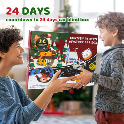 24 Voitures Jouets - Véhicules pour Enfants - Calendrier de l'Avent Noël - 24 Jours de Cadeaux de Noël pour Enfants de 3 4 5 6 7 Ans