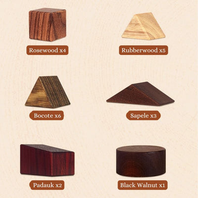 Juego de Juguetes Educativos de Madera Natural Premium