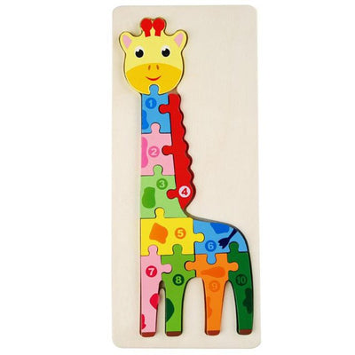 Tabla de madera 3D de animales - Jirafa