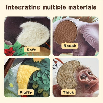 Libro sensorial táctil y de texturas de animales salvajes - 360