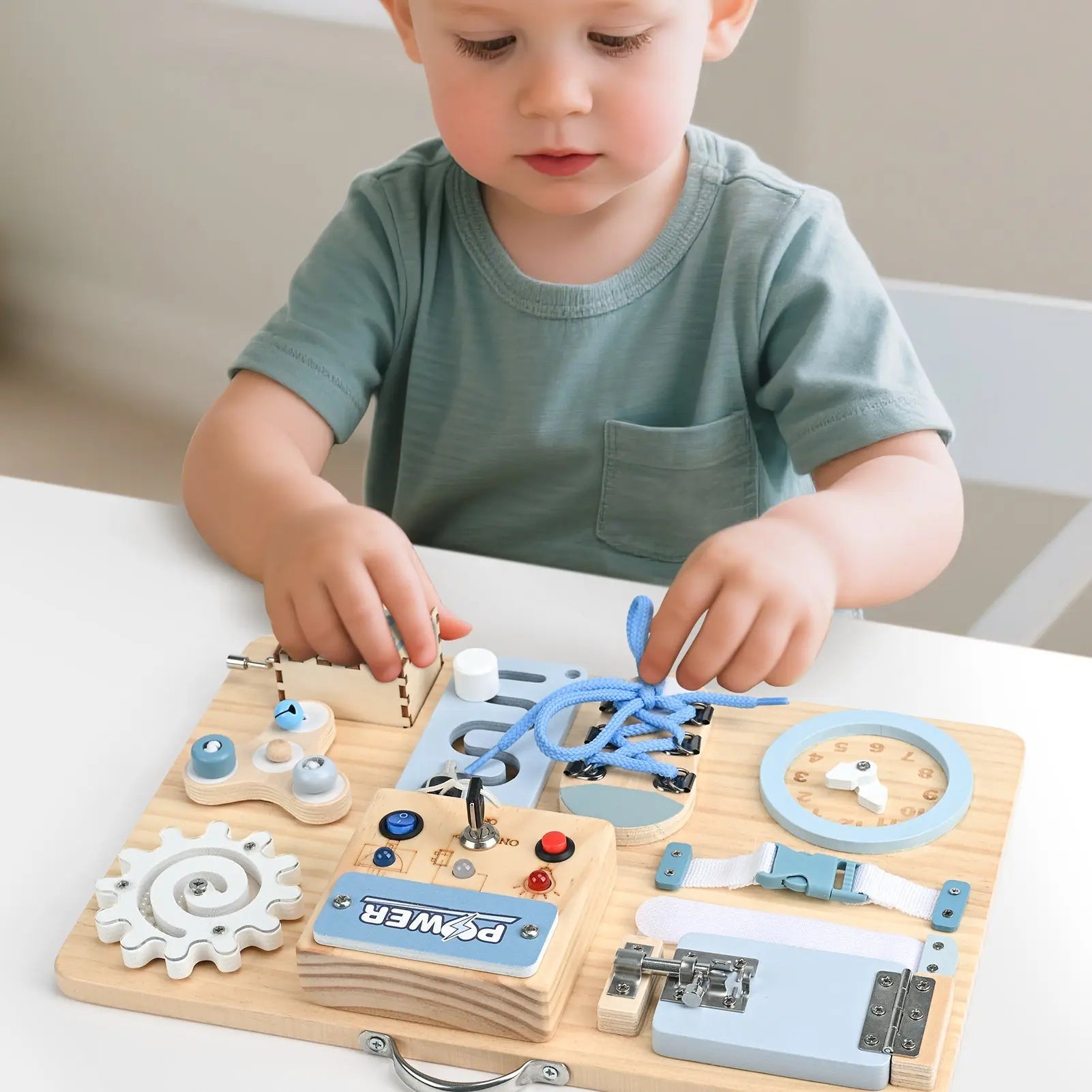 Tabla de actividades Montessori - Juguete para el desarrollo sensorial y la motricidad fina en niños pequeños