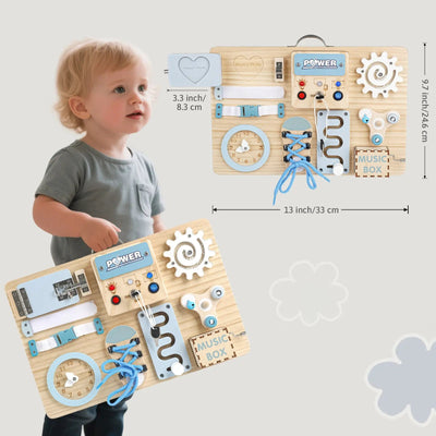 Tabla de actividades Montessori - Juguete para el desarrollo sensorial y la motricidad fina en niños pequeños