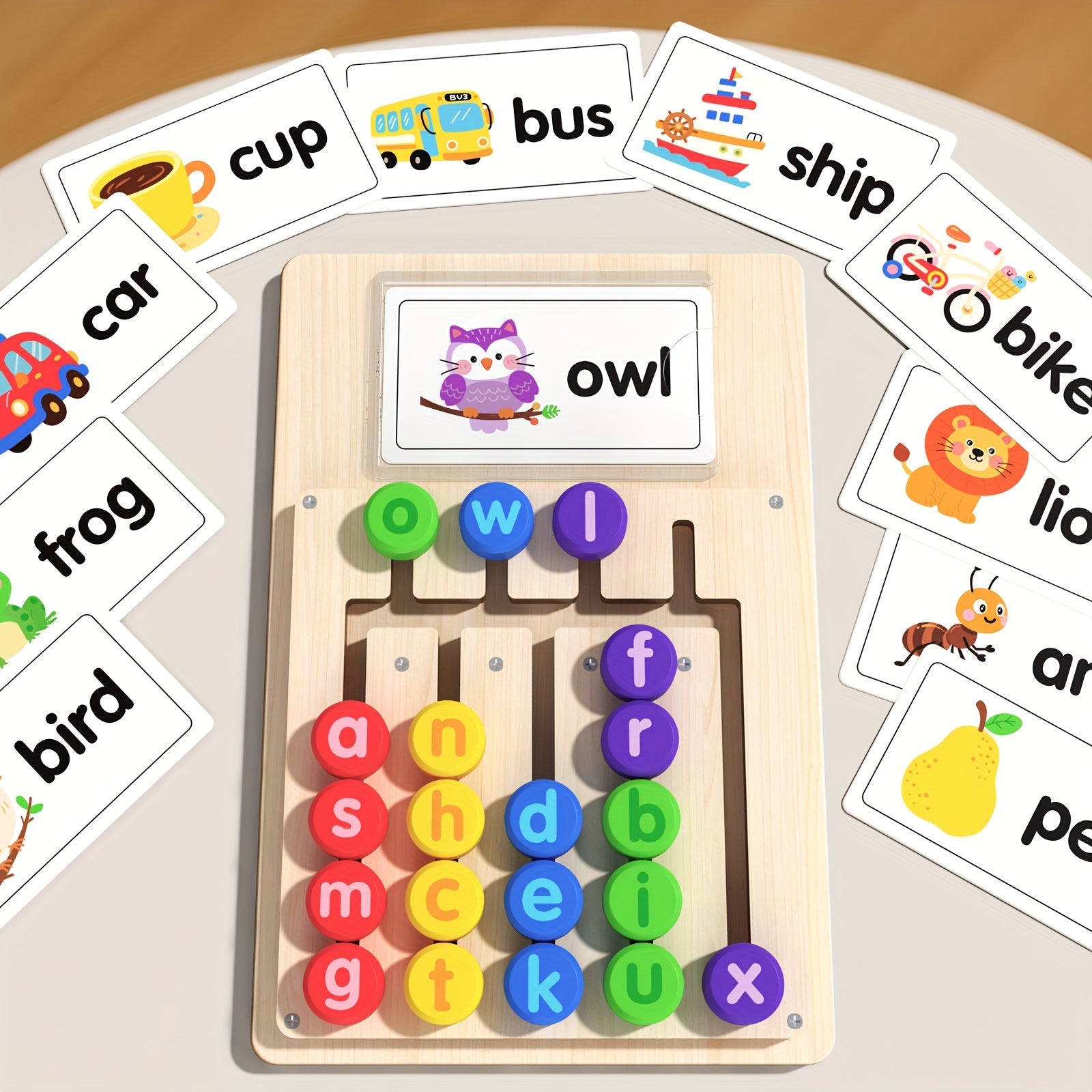 Tablero de aprendizaje del alfabeto Fidtoy para niños pequeños, juguete interactivo para deletrear letras y palabras