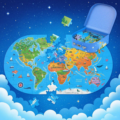 GeoMap – Educativo y divertido – Puzle de mapa mundial para el suelo