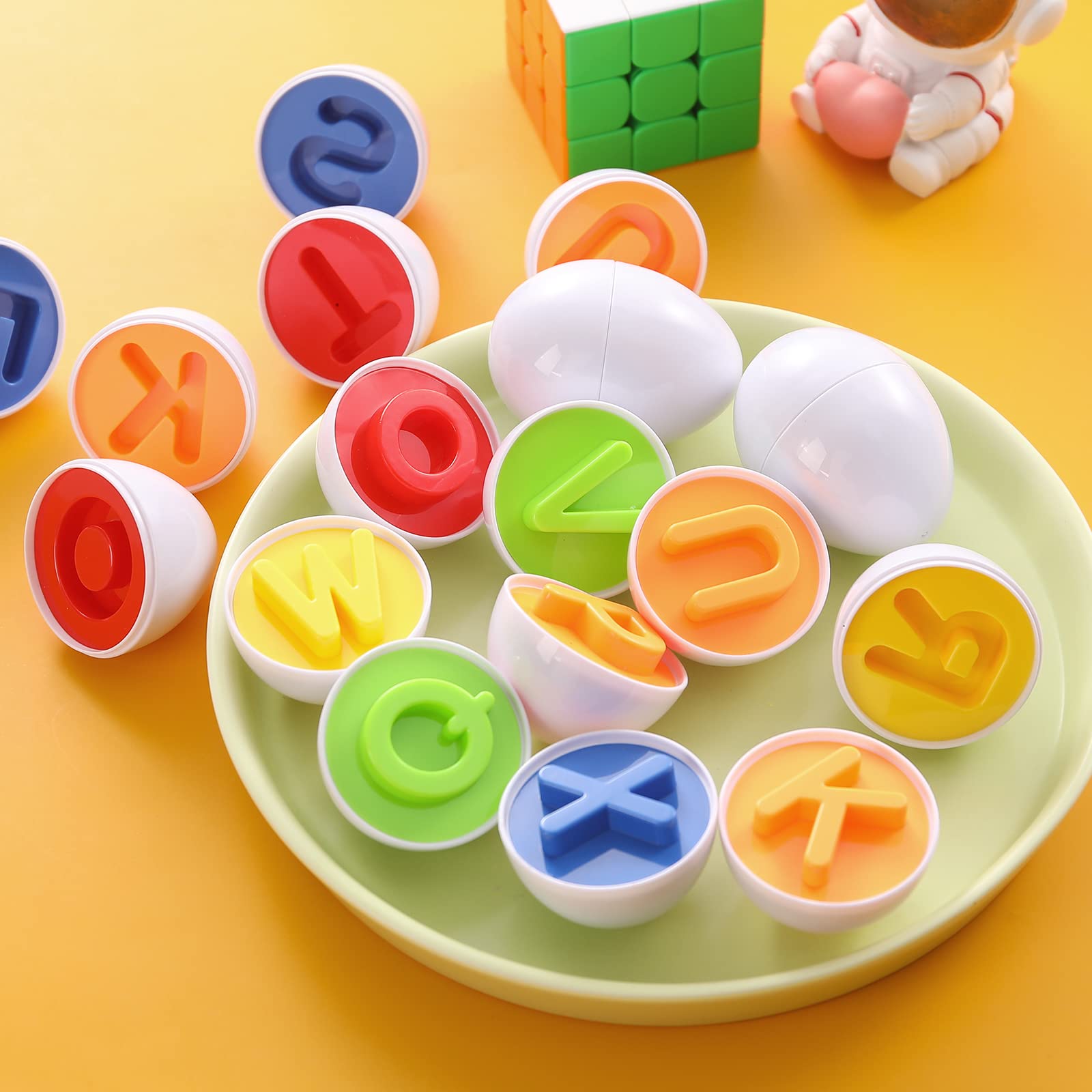 Huevos para emparejar Reconocimiento de colores y Abecedario 26 piezas