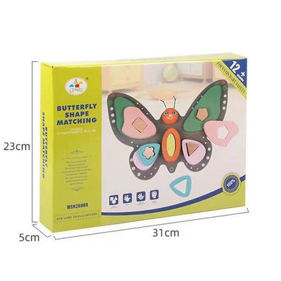 Wooden Butterfly Shape Matching-  Fine motor skills toys