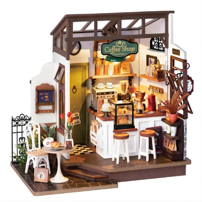 Casa de muñecas con muebles, casa de muñecas en miniatura verde para niños, kits de madera, juguete para montar, regalos de cumpleaños de Navidad