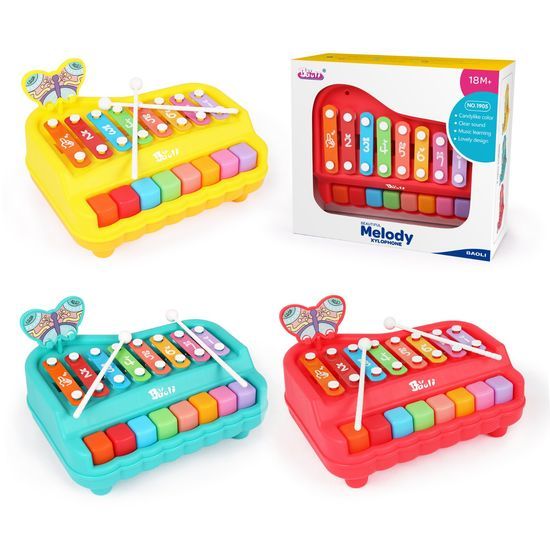 Fidtoy Piano Musical Xylophone 2 en 1 – Jouet Musical Éducatif à 8 Notes pour Tout-Petits