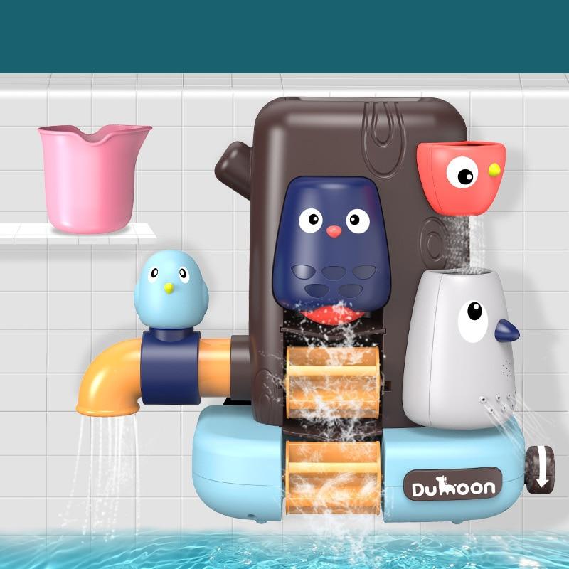 Fidtoy Juguete de agua para el baño con tuberías – Juguete de baño para niños pequeños con tuberías de vertido para jugar con agua