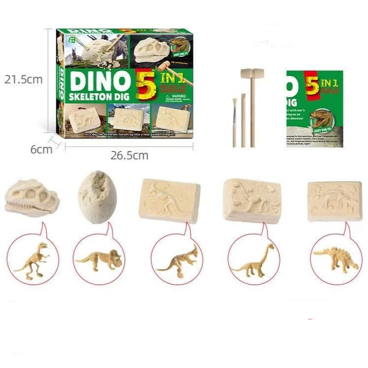 STEM Kids Dig Kit Pirate Treasure Dig / DINO Skeleton Dig 5 in 1- Fine motor skills toys