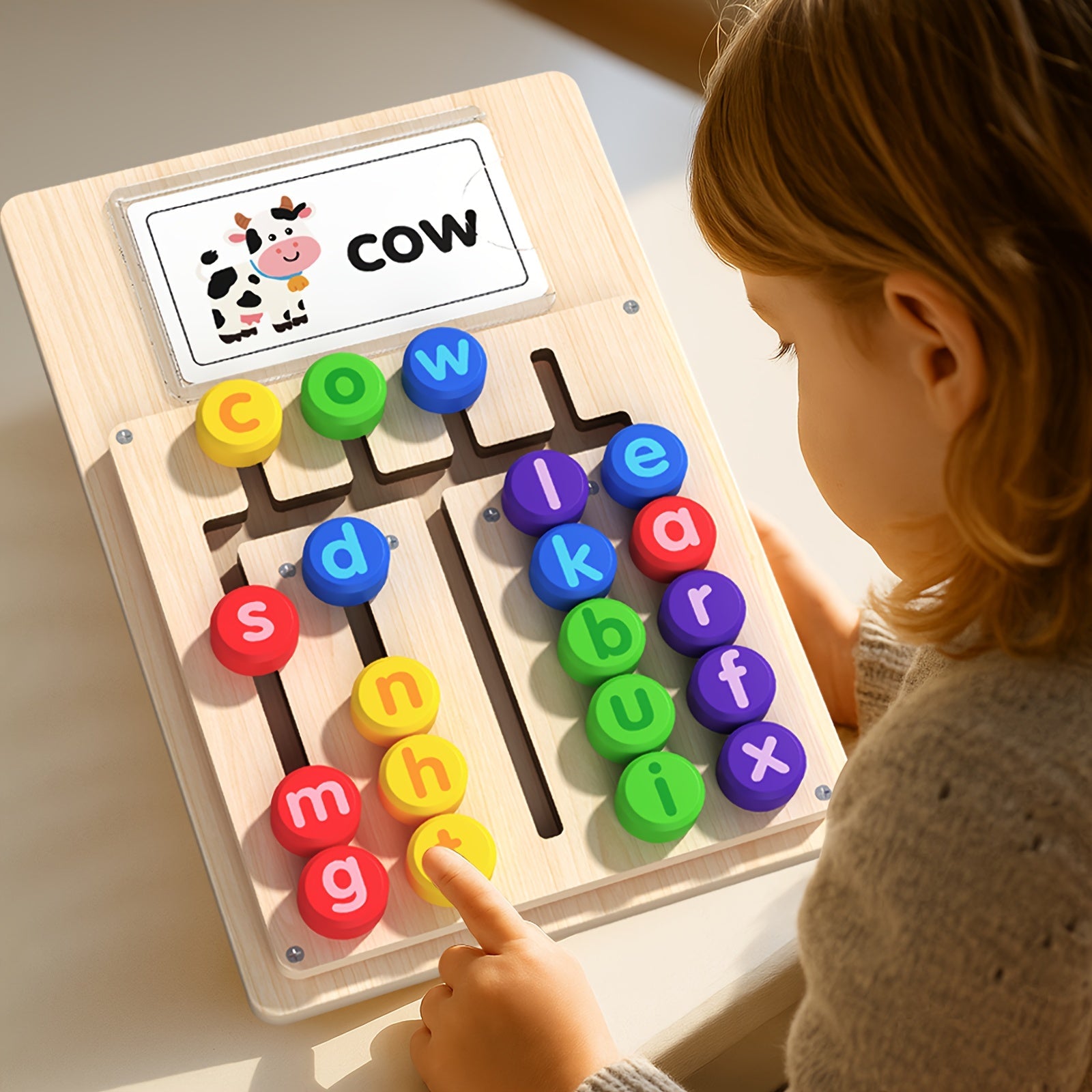Tableau d'apprentissage de l'alphabet Fidtoy pour les tout-petits, jouet interactif d'épellation de lettres et de mots