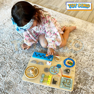 Tablero de Actividades Interactivo – 10 Juguetes Montessori en 1 para Niños Pequeños