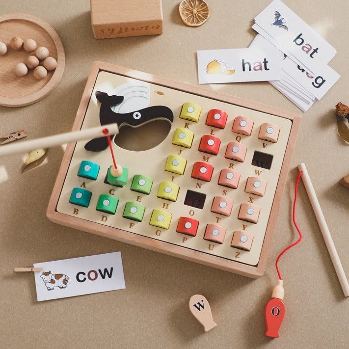 children's wooden fishing puzzle toy Wooden Fishing Puzzle Toy