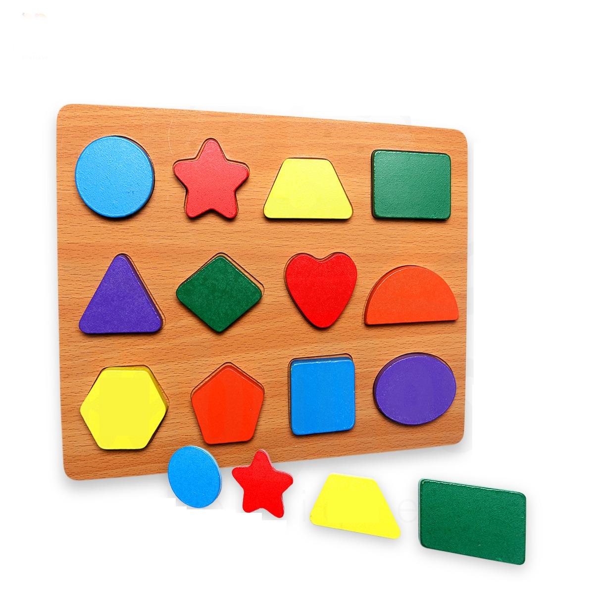 Fidtoy Planche de tri de formes en bois pour tout-petits, jouet d'apprentissage Montessori des couleurs, des formes, des chiffres et des lettres, puzzle éducatif de motricité fine pour la maternelle, à partir de 2 ans