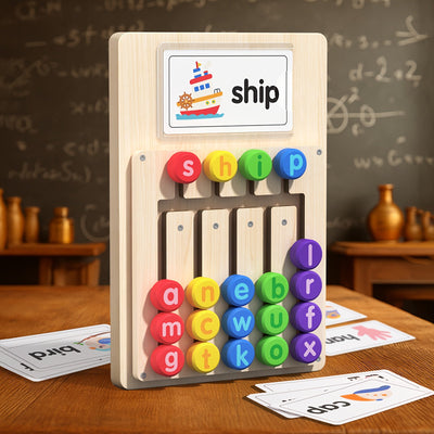 Tablero de aprendizaje del alfabeto Fidtoy para niños pequeños, juguete interactivo para deletrear letras y palabras