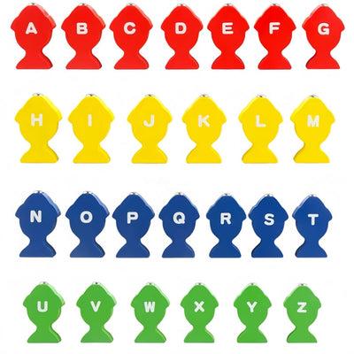 Juego de pesca del alfabeto magnético y clasificación de cuentas de oruga: actividad inspirada en Montessori para el reconocimiento de letras, la clasificación y las habilidades motrices finas