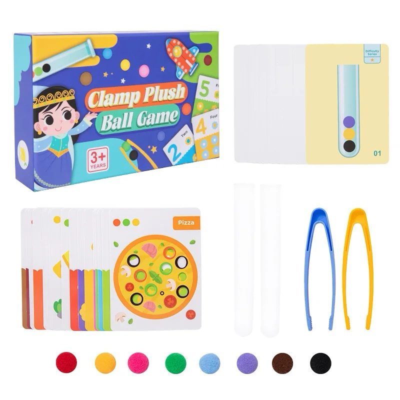 Activité de tri de balles en peluche à pince – Motricité fine, association des couleurs et jeu de comptage