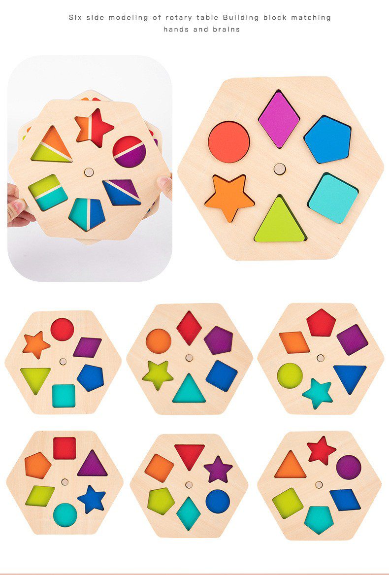 Tablero giratorio de clasificación de colores y formas - Para niños pequeños y preescolares