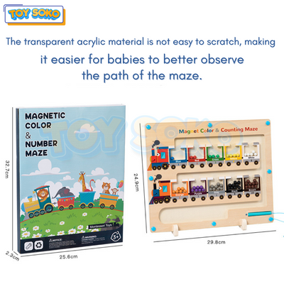Fidtoy Wooden Toy Train Set Montessori Magnetic Maze Toy for Toddlers