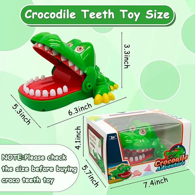 Fidtoy Crocodile Teeth Bite Finger Game for Kids – Funny Crocodile Dentist Party Game for Family Travel and Group Play