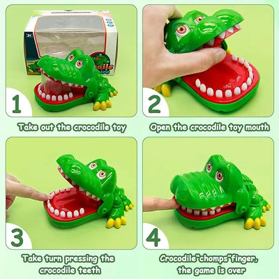 Fidtoy Crocodile Teeth Bite Finger Game for Kids – Funny Crocodile Dentist Party Game for Family Travel and Group Play