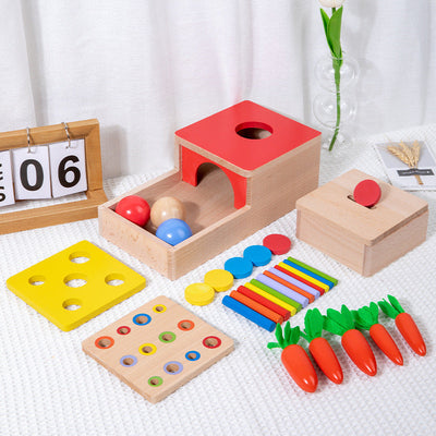 Jouets en boîte à monnaie à tiroir Montessori 4-en-1