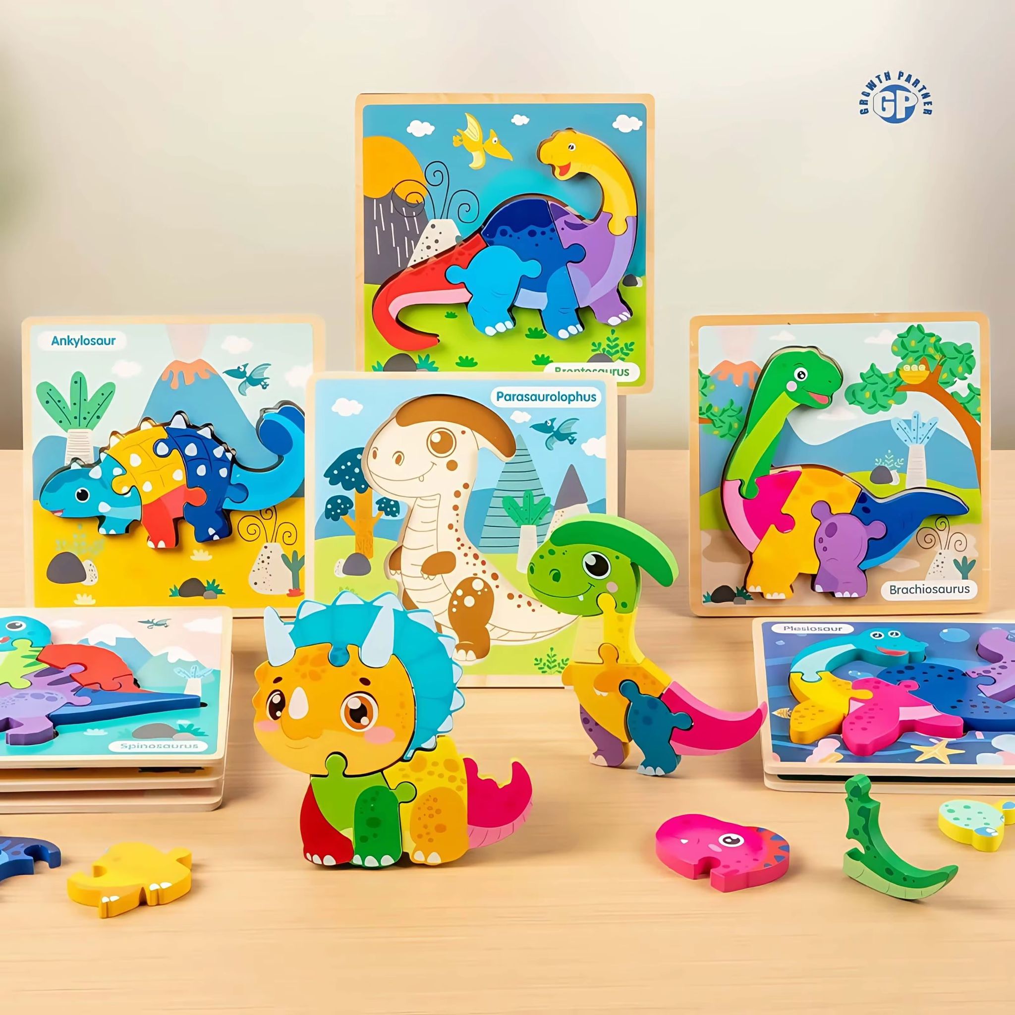 Dinosaur Wooden Puzzle - Mixed Design