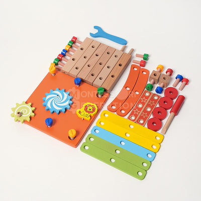 Fidtoy Chaise de construction en bois pour enfants de 3 ans et plus