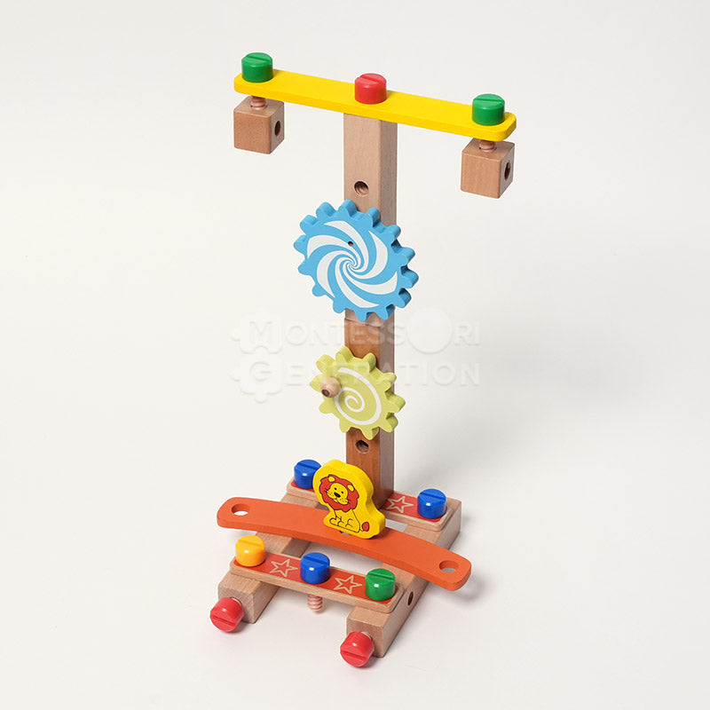 Fidtoy Chaise de construction en bois pour enfants de 3 ans et plus
