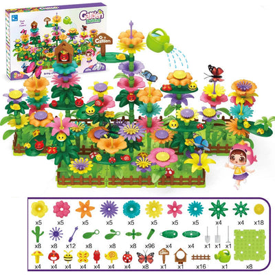 Fidtoy Flower Garden Building Toy Set for Kids 272 PCS Creative STEM Construction Flowers Toy