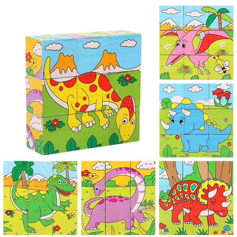 Cubo de rompecabezas de madera para niños