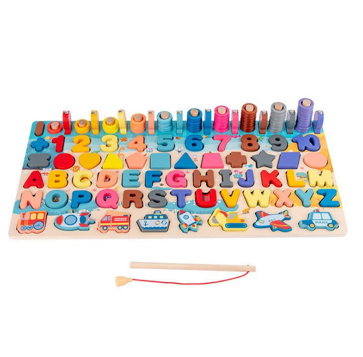 Fidtoy Puzzle en bois Alphabet et chiffres pour les tout-petits – Jouet éducatif Montessori pour l'apprentissage précoce et le comptage