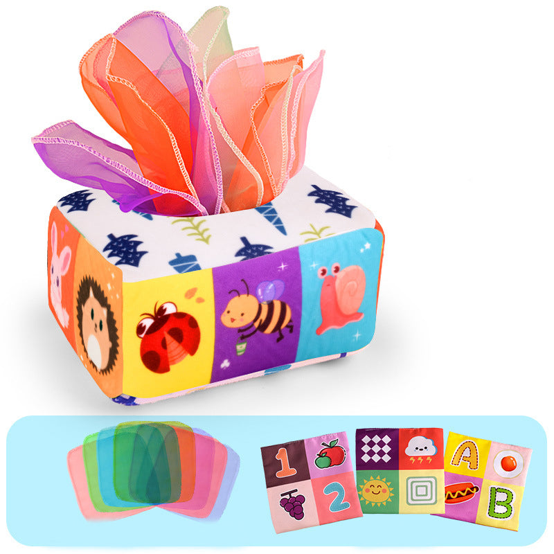 Fidtoy Montessori Tissue Box Toy for Babies – Sensory Pulling Box