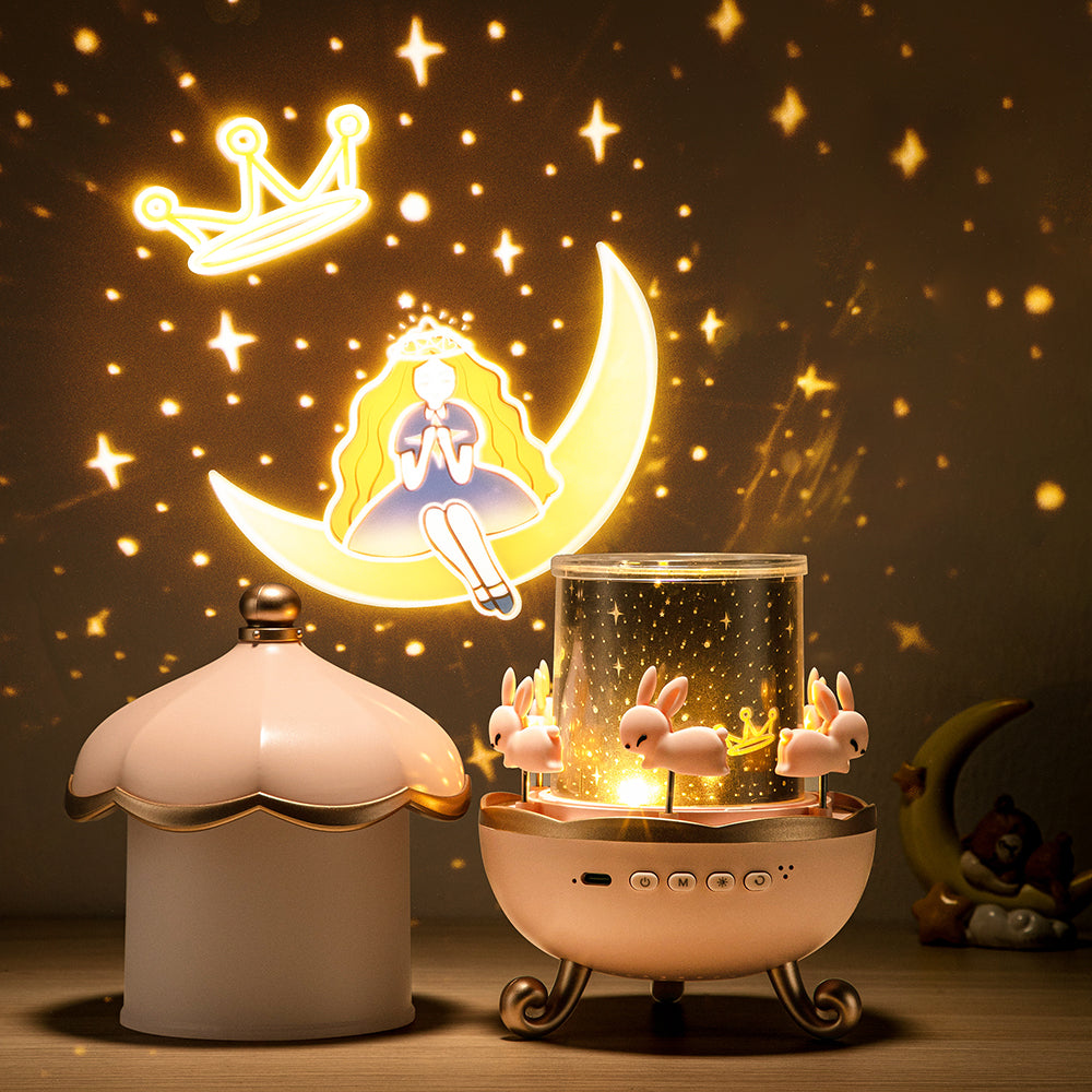 Veilleuse projecteur d'étoiles multifonction Fidtoy pour enfants – Musique Bluetooth et lampe de plafond LED
