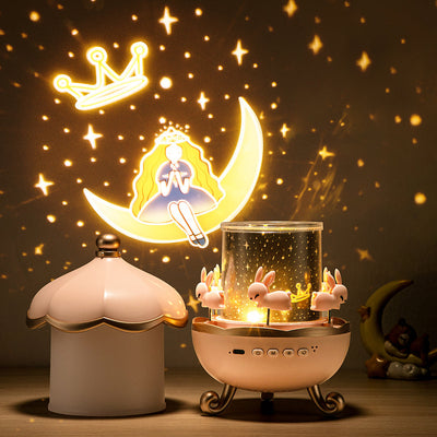 Veilleuse projecteur d'étoiles multifonction Fidtoy pour enfants – Musique Bluetooth et lampe de plafond LED