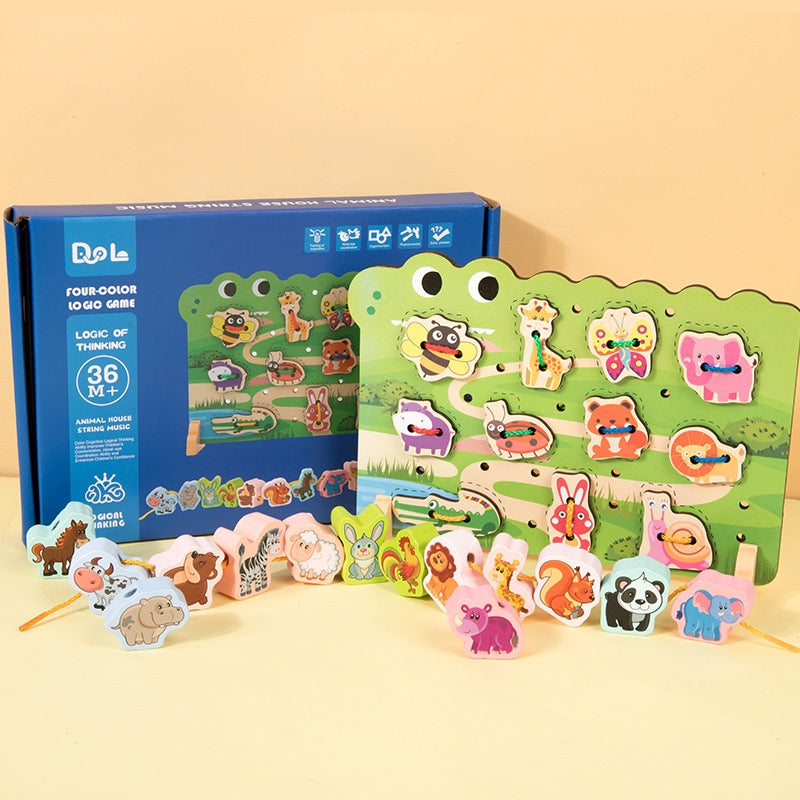 Kit de laçage animaux en bois - 062