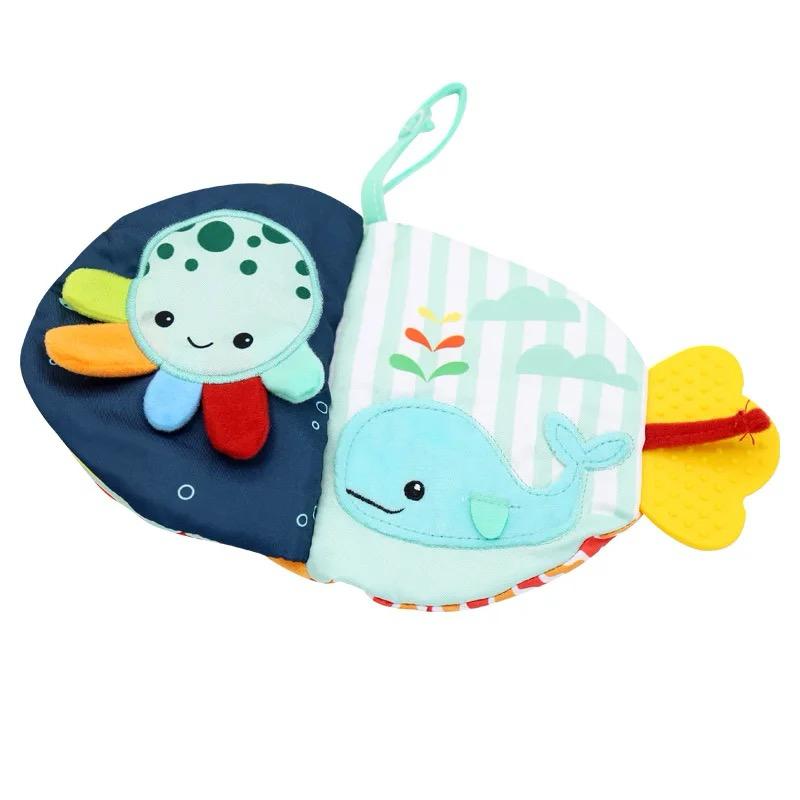 Libro Sensorial para Bebés con Forma de Pez – Libro de Tela Interactivo para el Aprendizaje Temprano