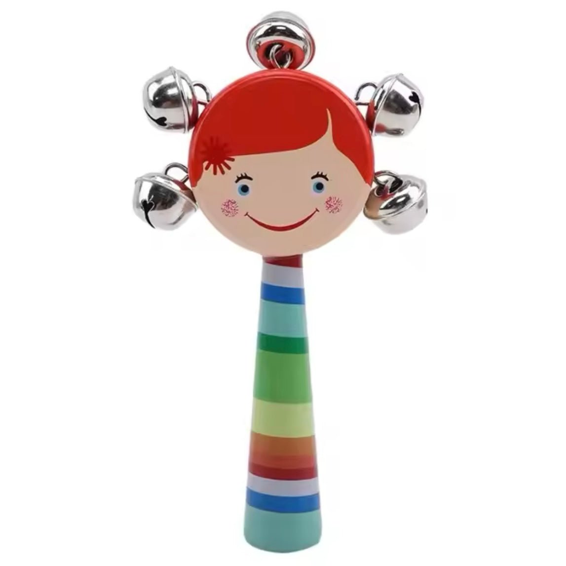 Face Kungroo Rattle | Wooden Face Rattle Toys - 1pc