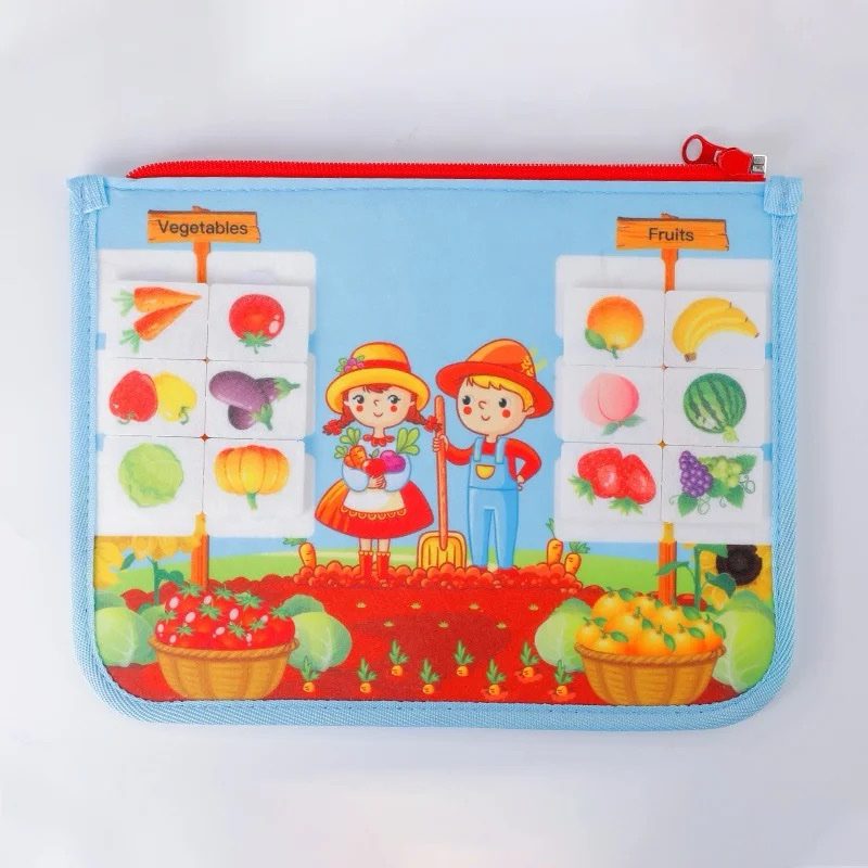 Tabla de fieltro sensorial para niños pequeños - Juguete de viaje con habilidades prácticas para la vida con temática espacial, sirenas y dinosaurios