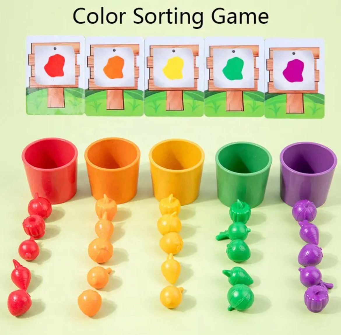 Jeu de tri de légumes et de fruits de la ferme – Apprenez les couleurs, les chiffres et les catégories