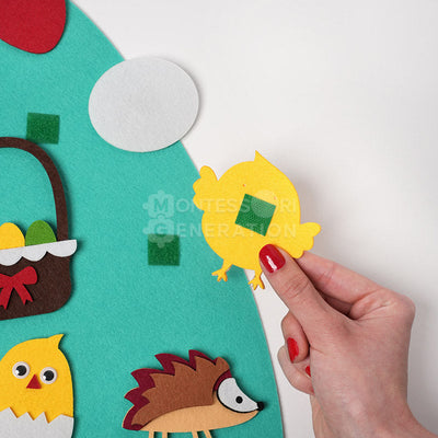 Fidtoy Felt Bunny Wall Activity Toy for Kids 1+ Easter Decor