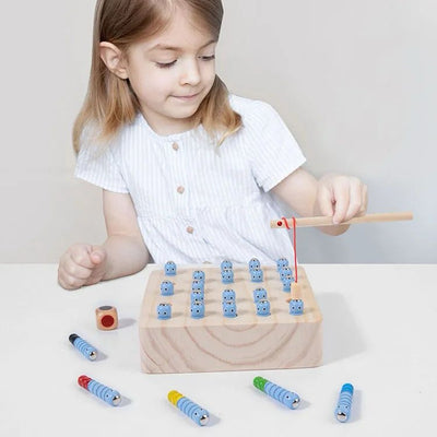 Pêche aux vers et jeu de mémoire – Jouet de développement cognitif et d'association des couleurs
