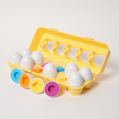 Fidtoy Matching Eggs Toy for Toddlers 12+ Months Shape Sorting Set