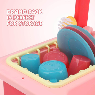 Fidtoy Fregadero de Juguete para Cocina con Grifo y Accesorios para Niños