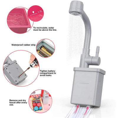Fidtoy Fregadero de Juguete para Cocina con Grifo y Accesorios para Niños