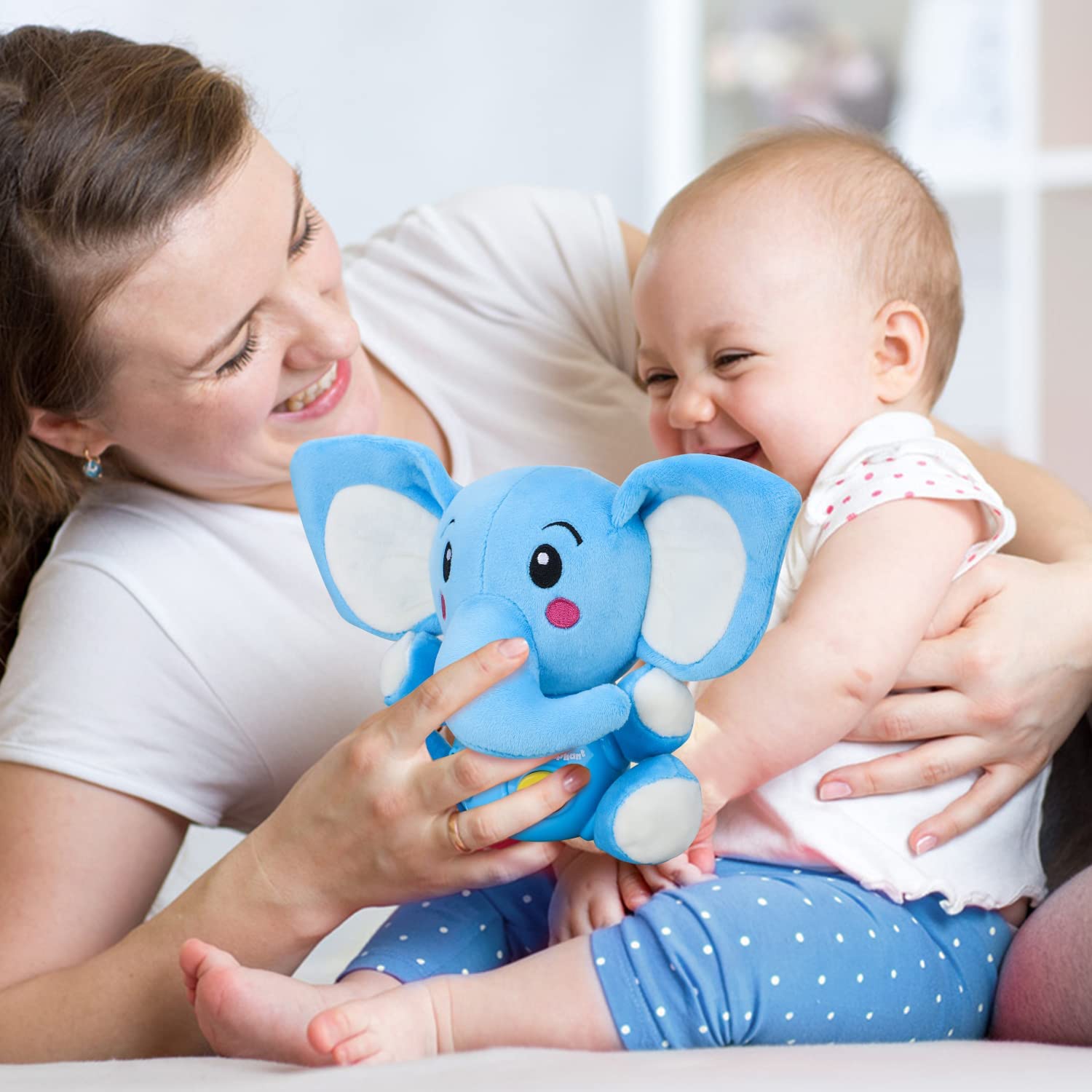 Fidtoy Peluche Éléphant Musicale pour Bébé avec Lumières et Sons
